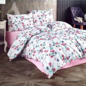 Kristal Krizantem Pembe Ranforce Pamuklu 200x220 cm Çift Kişilik Nevresim Takımı