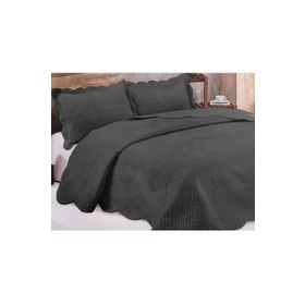 Kristal Microplush 260x240 Antrasit Çift Kişilik Yatak Örtüsü