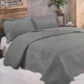 Kristal Microplush 260x240 Gri Çift Kişilik Yatak Örtüsü