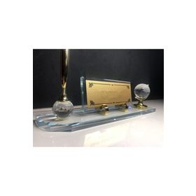 Kristal MLJG789456 Masa Üstü Cam İsimlik Kalem Dünya Aksesuar