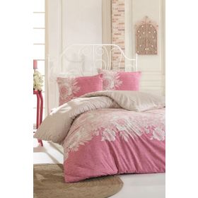 Kristal Ranforce Demre Pembe Çift Kişilik Nevresim Takımı