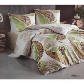 Kristal Rüya Yeşil Çift Kişilik 220x230 cm Ranforce Kapitoneli Nevresim Takımı