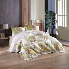 Kristal Rüya Yeşil Çift Kişilik 220x230 cm Ranforce Kapitoneli Nevresim Takımı