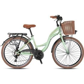 Kron Geroni Sirio 26 Jant 21 Vites Mint Yeşili Kahverengi Şehir Bisikleti