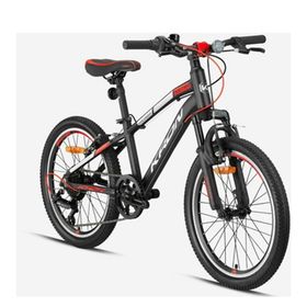 Kron KRN25-028 XC 75 20 Jant 7 Vites V Fren Shimano Sistem Alüminyum Mat Siyah Gri Kırmızı Çocuk Bisikleti