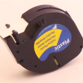 Krt 12 mm Sarı Üzerine Siyah Plastik 4 m Muadil Şerit