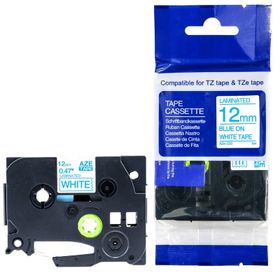 Krt AZE-233 12 mm Beyaz Üzerine Mavi Lamina 8 m Muadil Şerit
