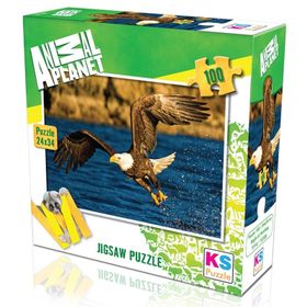 Ks 100 Parça Animal Planet Eagle At Hunting Avcı Kartal Puzzle