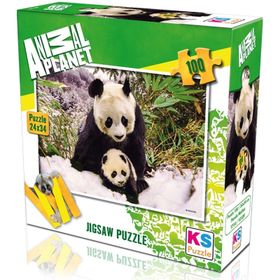 Ks 100 Parça Animal Planet Panda Mother Anne Panda Puzzle
