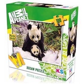 Ks 100 Parça Animal Planet Panda Mother Anne Panda Puzzle