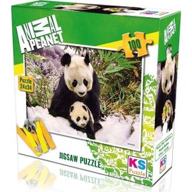 Ks 100 Parça Animal Planet Panda Mother Anne Panda Puzzle