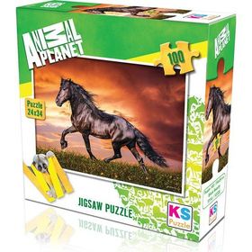 KS Games 100 Parça Animal Planet Black Beauty Puzzle