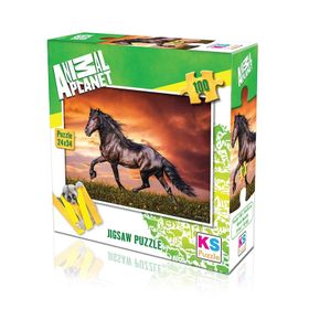 KS Games 100 Parça Animal Planet Black Beauty Puzzle