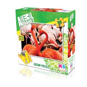 KS Games 100 Parça Animal Planet Flamingo Lovers Puzzle