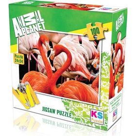 KS Games 100 Parça Animal Planet Flamingo Lovers Puzzle
