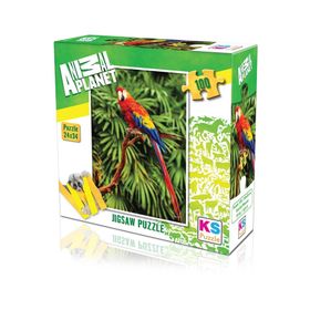 KS Games 100 Parça Animal Planet Scarlet Macaw Puzzle
