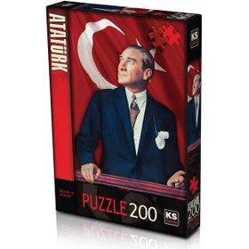 Ks Games 11189 Bayrak ve Atatürk 200 Parça Puzzle