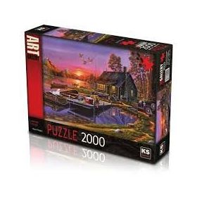 KS Games 2000 Parça Göl Kenarında Kulübe Puzzle