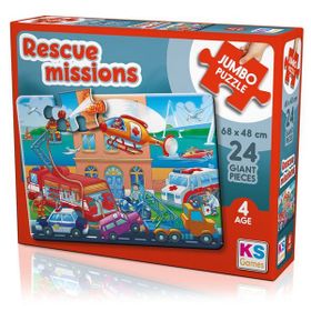Ks Games 24 Parça Jumbo Rescue Missions Puzzle