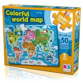 KS Games 31015 Colorful World Map