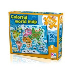 KS Games 31015 Colorful World Map