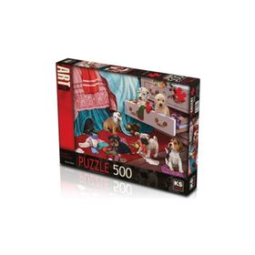 KS Games 500 Parça Puppies in the Bedroom Puzzle