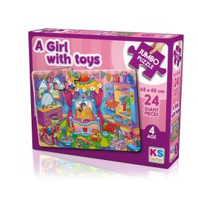 KS Games A Girl With Toys 24 Parça Dev Puzzle