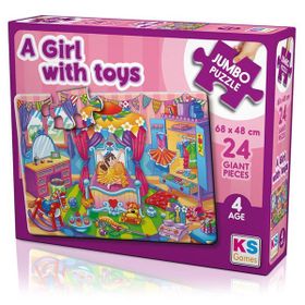 KS Games A Girl With Toys 24 Parça Dev Puzzle