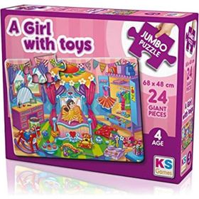 KS Games A Girl With Toys 24 Parça Dev Puzzle