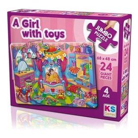 KS Games A Girl With Toys 24 Parça Dev Puzzle