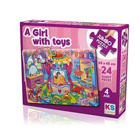 KS Games A Girl With Toys 24 Parça Dev Puzzle