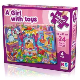 KS Games A Girl With Toys 24 Parça Dev Puzzle