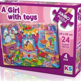 KS Games A Girl With Toys 24 Parça Dev Puzzle