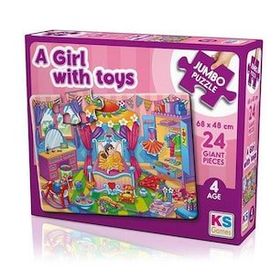 KS Games A Girl With Toys 24 Parça Jumbo Boy Puzzle