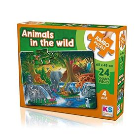 KS Games JP 31008 Animal In The Wild 24 Parça Jumbo Puzzle