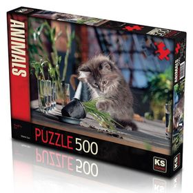 KS Games Naughty Cat 500 Parça Puzzle Kedi Puzzle