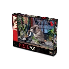 KS Games Naughty Cat 500 Parça Puzzle Kedi Puzzle