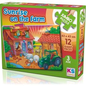 KS Games Sunrise On The Farm 12 Parça Dev Puzzle