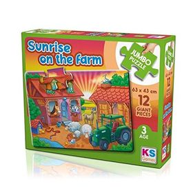 KS Games Sunrise On The Farm 12 Parça Dev Puzzle