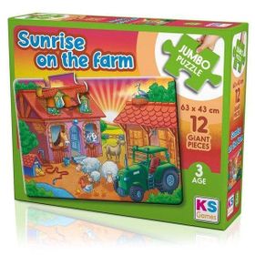 KS Games Sunrise On The Farm 12 Parça Dev Puzzle