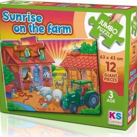 KS Games Sunrise On The Farm 12 Parça Dev Puzzle