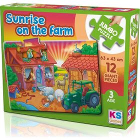 KS Games Sunrise On The Farm 12 Parça Jumbo Puzzle
