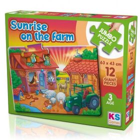 KS Games Sunrise On The Farm 12 Parça Jumbo Puzzle