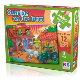 KS Games Sunrise On The Farm 12 Parça Jumbo Puzzle
