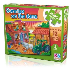 KS Games Sunrise On The Farm 12 Parça Jumbo Puzzle