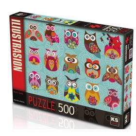 KS Multi Owls Renkli Baykuşlar 500 Parça Puzzle