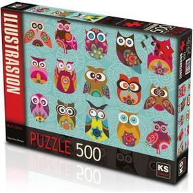 KS Multi Owls Renkli Baykuşlar 500 Parça Puzzle