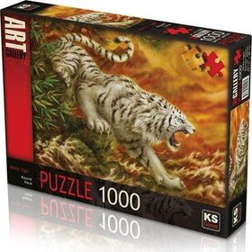 Ks Puzzle 1000 Parça White Tiger Beyaz Kaplan Puzzle