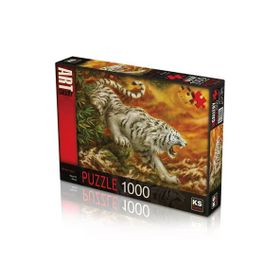 Ks Puzzle 1000 Parça White Tiger Beyaz Kaplan Puzzle