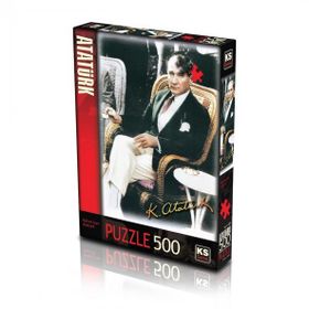 KS Puzzle 11205 Kahve İçen Atatürk 500 Parça Puzzle